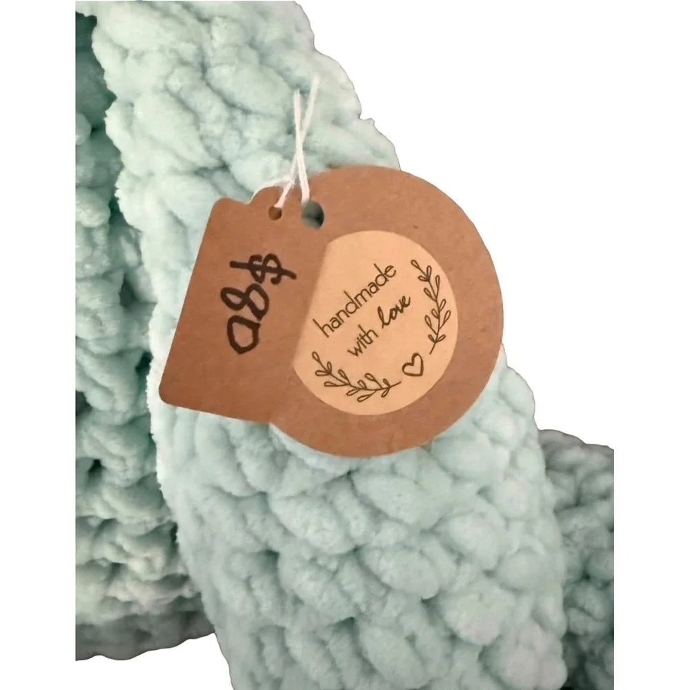 NWT Barn Yarn Pets Handmade Crochet Unicorn Plush Teal Chunky Knit Stuffed Toy